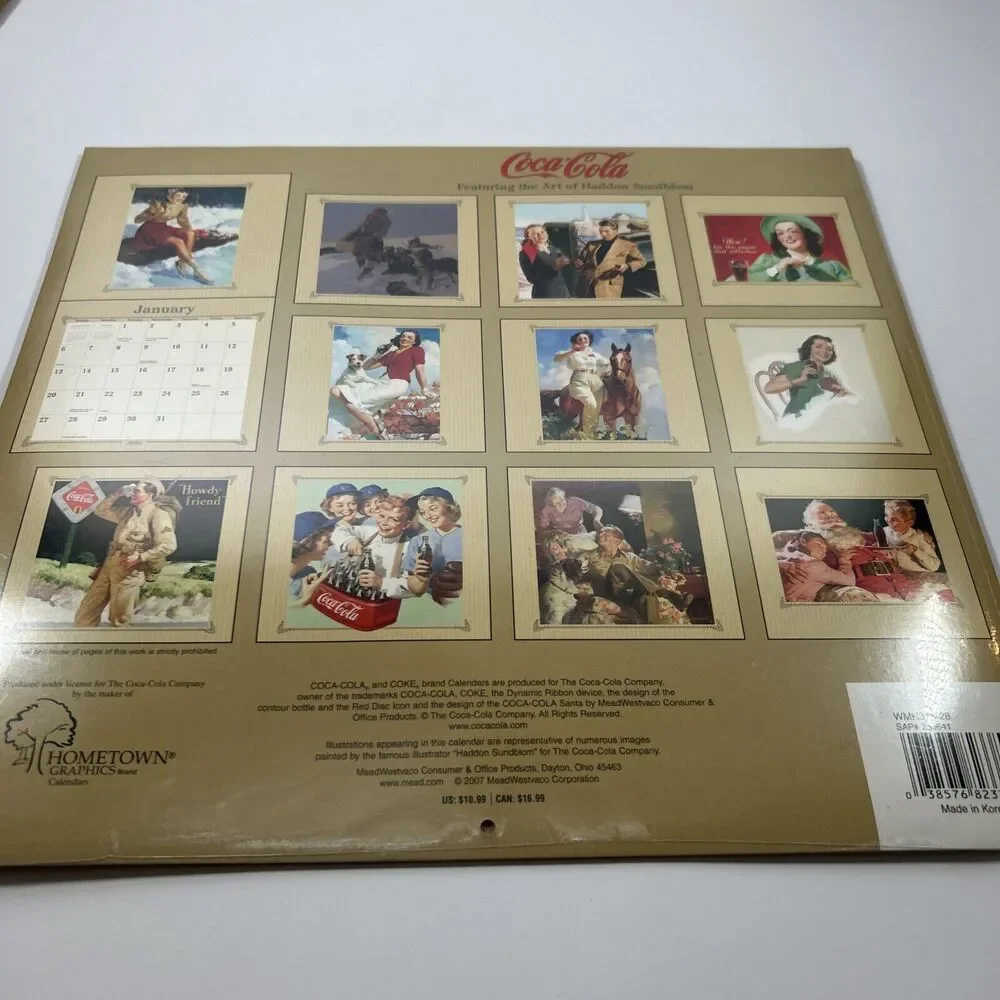 2008 Coca Cola 16 Month Calendar Featuring Art by Haddon Sundblom Sealed NEW - Picture 3 of 9